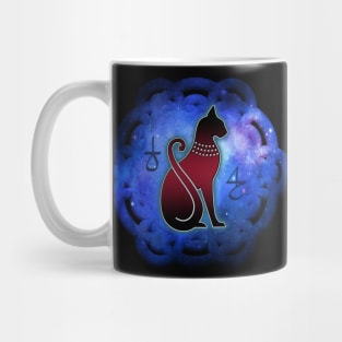 Cosmic Flower Of Life Egyptian Cat Magic Mug